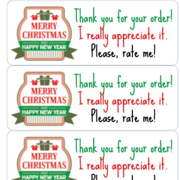Thank You Labels Stickers Christmas Winter - Picture 3 of 3